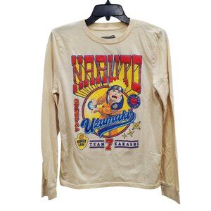 Naruto Boy's Y2K Team 7 Kakashi Uzumaki Clan Yellow‎ Long Sleeve Graphic Tee XL